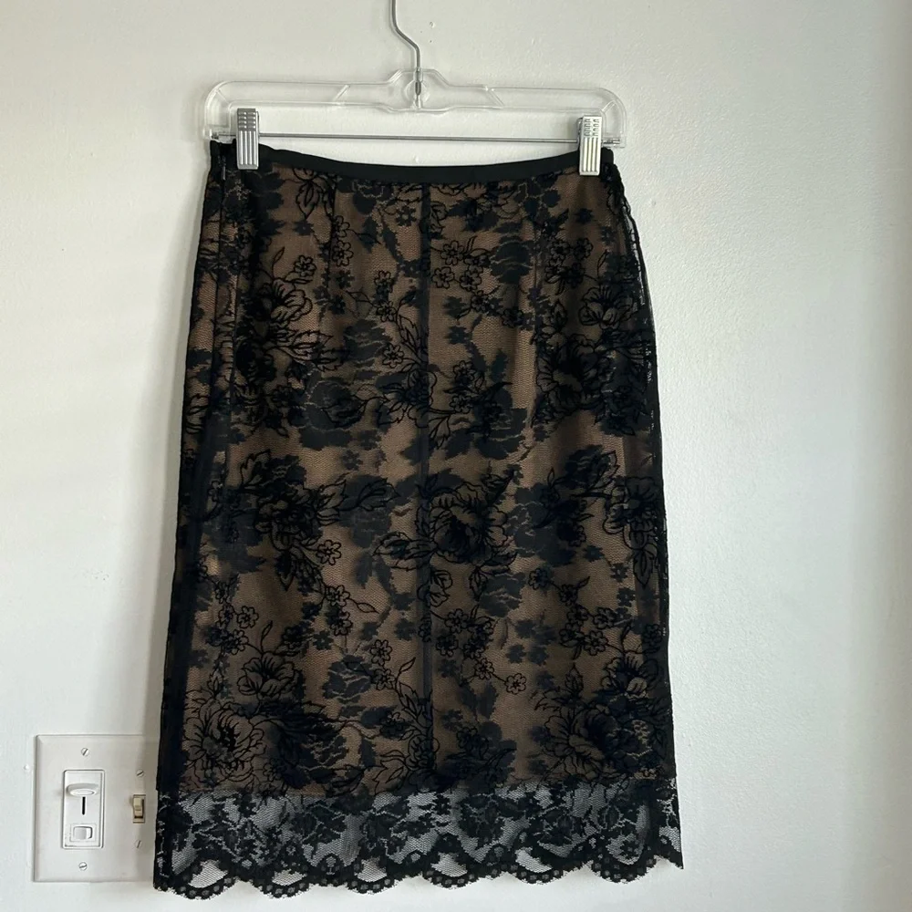 NEW Vintage 90s Y2K Black Lace
Skirt Floral Whimsigoth Express - Picture 2 of 5